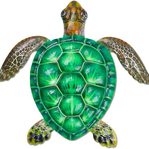 NEW12Inch Metal Sea Turtle Wall Decor, Ocean Sea Turtle Hanging Wall Art Decor